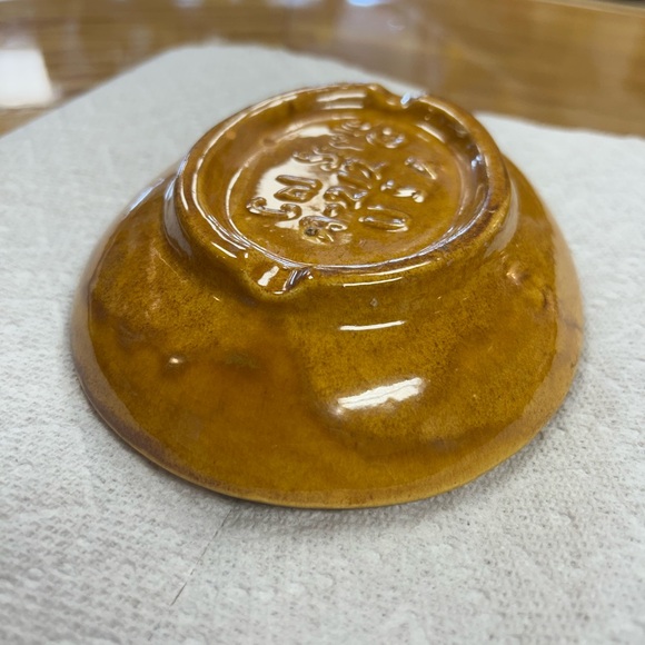 Vintage MCM Cal Style Ashtray Trinket Jewelry Dish Orange Brown Smoking Collect - Picture 9 of 11